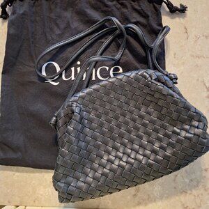 Quince Italian Leather Handwoven Pouch Crossbody Clutch